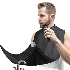 Likeny Beard Apron Gift for Men - Fathers Day, Anniversary, Valentines Day, Christmas Stocking Stuffer for Boyfriend, Husband, Dad - Beard Trimming Catcher Bib in Black