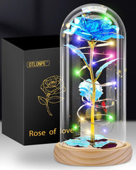 Otlonpe Rose Flower Gifts for Women,Valentines Day Gifts for Her,Birthday Gifts for Women,Gifts for Mom,Light Up Glass Rose Gifts for Girlfriend Wife,Moms Gifts for Mothers Day