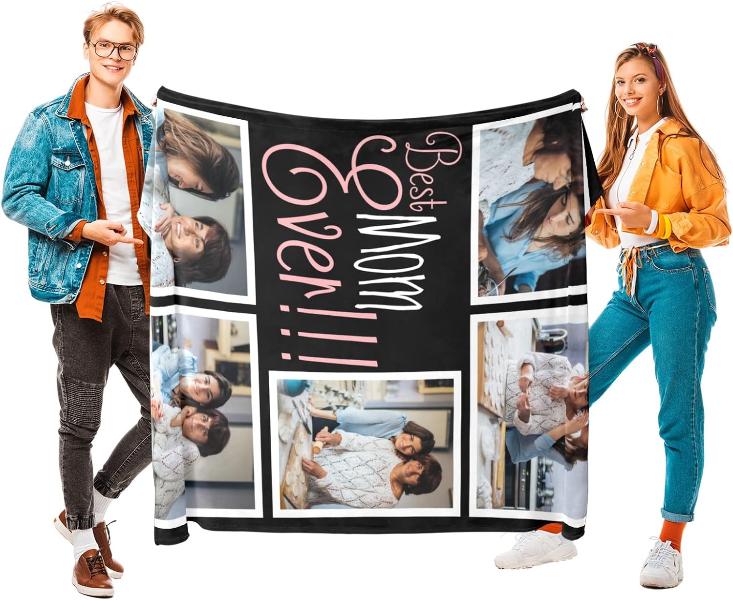 Personalized Gifts for Mom, Custom Blankets with Photos, Personalized Photo Blankets Using My Own Photos, Customized Blankets with Pictures, Personalized Birthday Gifts for Women Men Baby Child