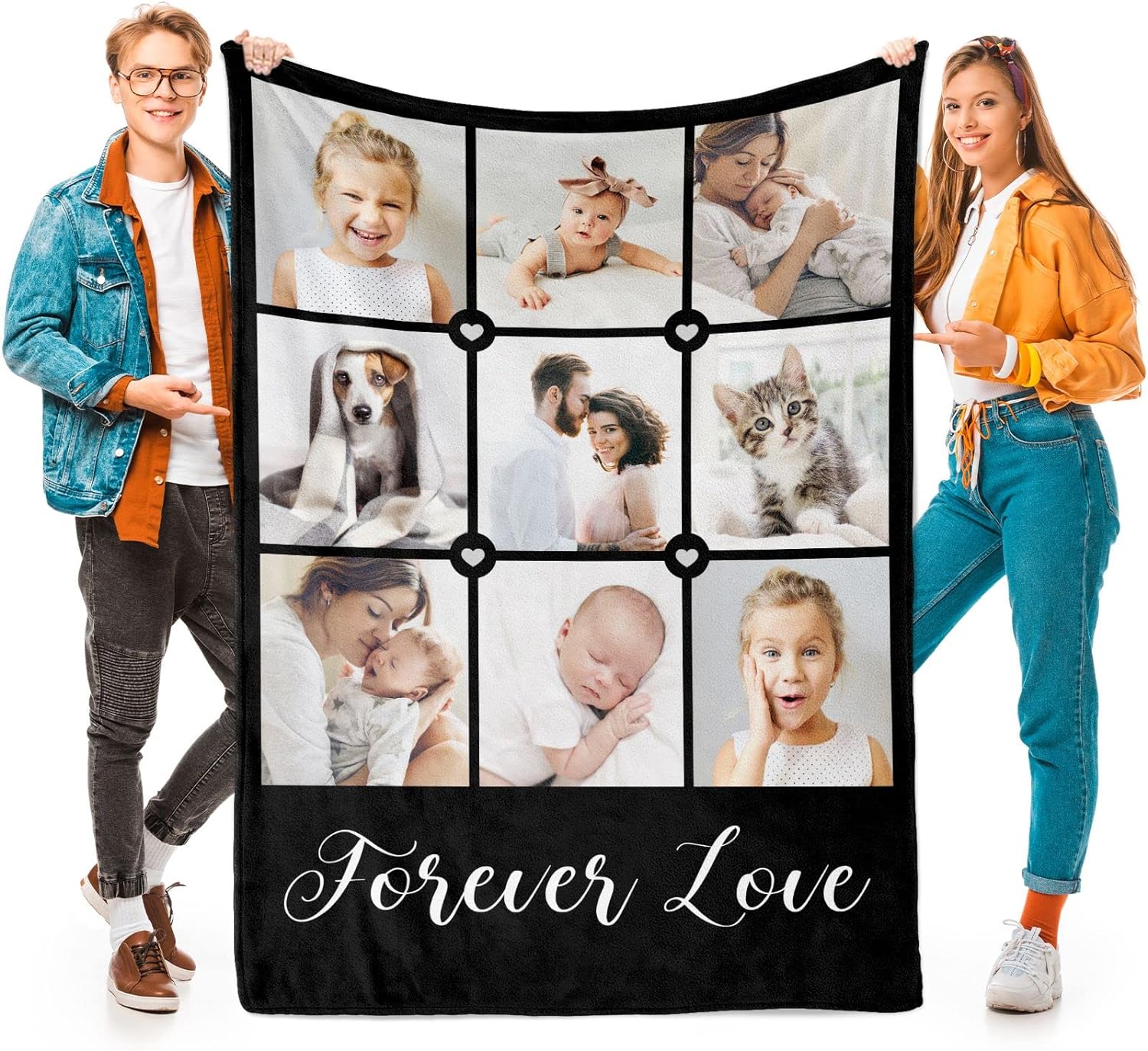 Personalized Gifts for Mom, Custom Blankets with Photos, Personalized Photo Blankets Using My Own Photos, Customized Blankets with Pictures, Personalized Birthday Gifts for Women Men Baby Child