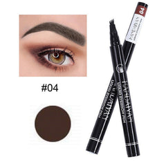 New 3D Eyebrow Tattoo Fork Pen Pencil Microblading 4Tip Brow Enhancer Waterproof