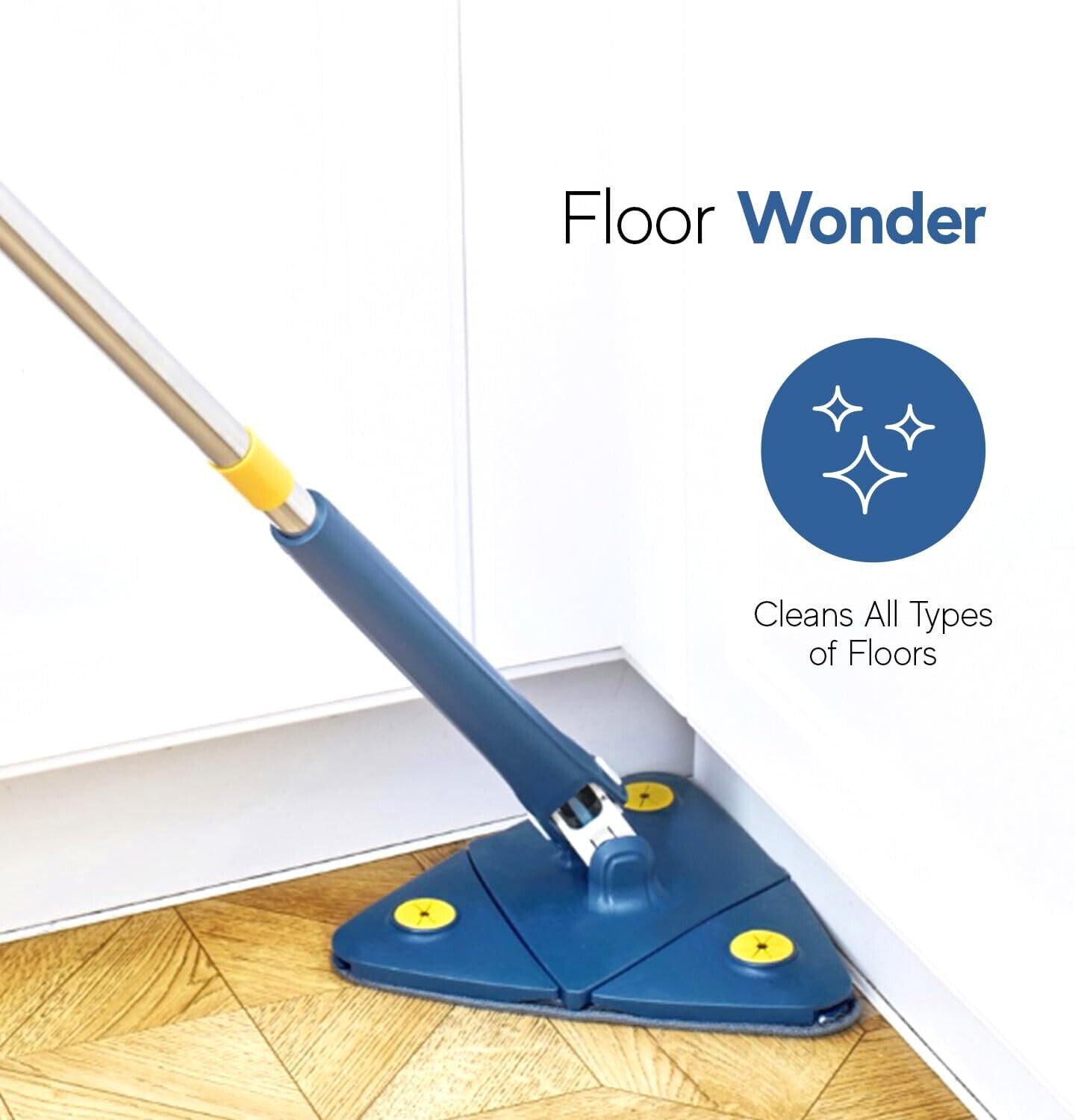 360° Rotatable Adjustable Cleaning Mop Triangle Lazy Mop Multifunctional Wet Dry