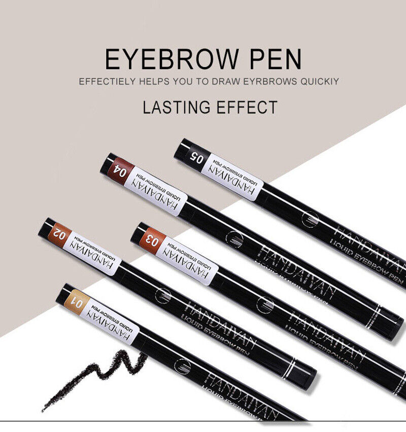 New 3D Eyebrow Tattoo Fork Pen Pencil Microblading 4Tip Brow Enhancer Waterproof